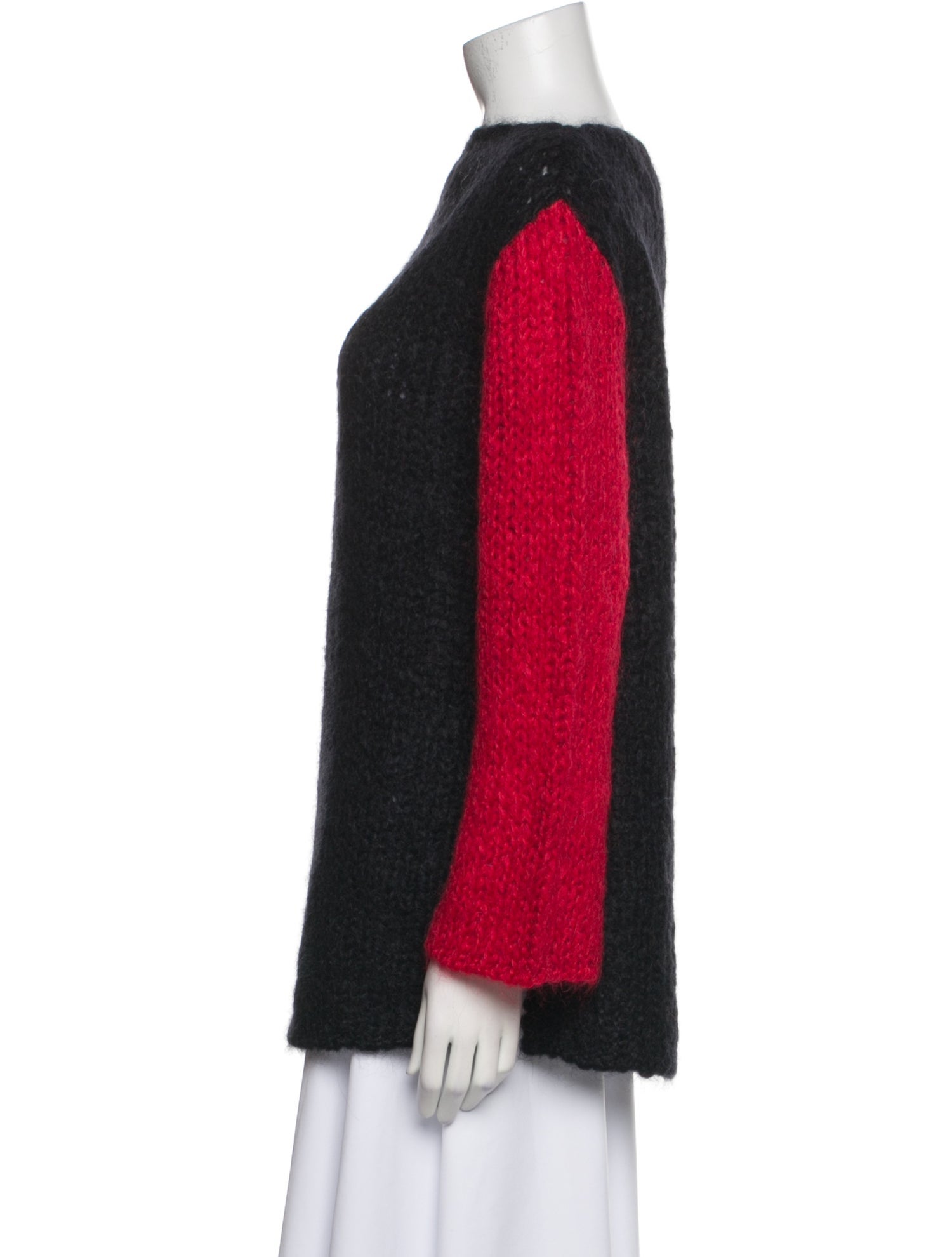Ferragamo Mohair Colorblock Pattern Sweater