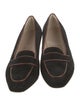 Ferragamo Suede Leather Trim Embellishment Loafers