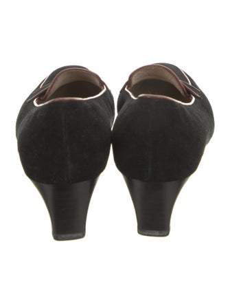 Ferragamo Suede Leather Trim Embellishment Loafers