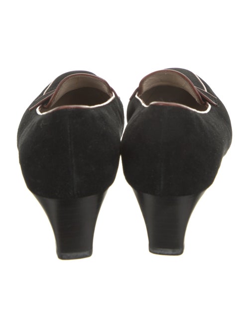 Ferragamo Suede Leather Trim Embellishment Loafers