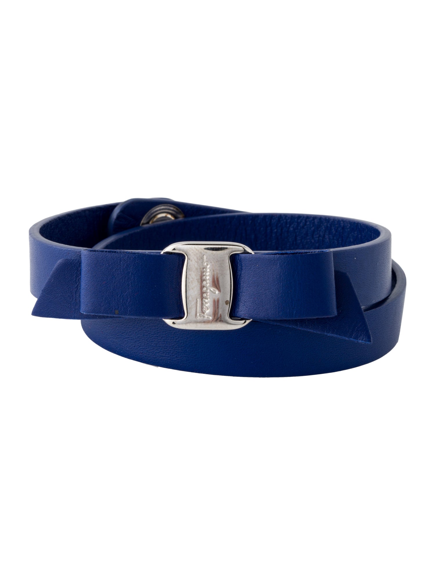 Ferragamo Vara Bow Leather Double Wrap Bracelet