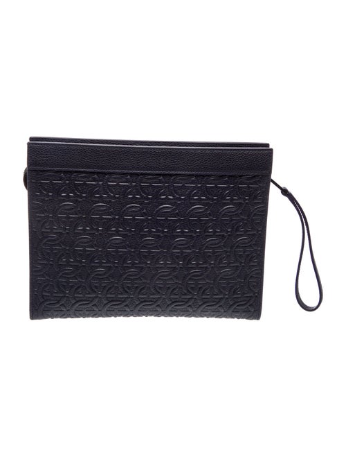 Ferragamo Embossed Leather Clutch