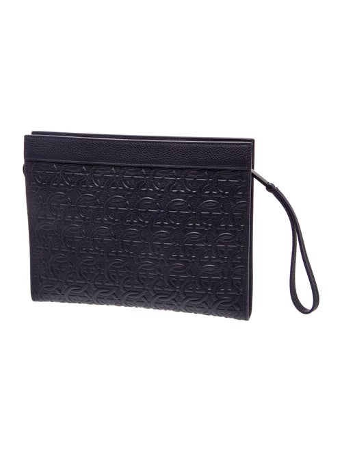 Ferragamo Embossed Leather Clutch