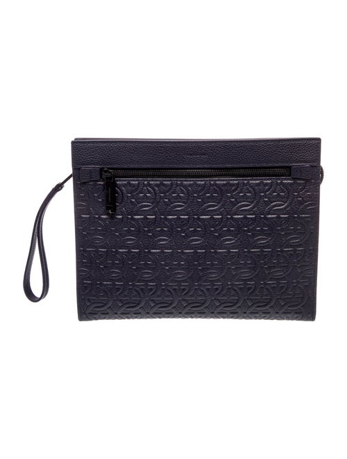 Ferragamo Embossed Leather Clutch