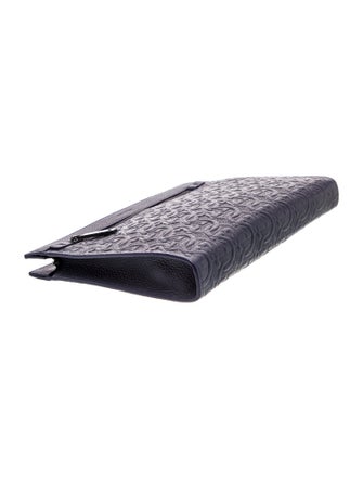 Ferragamo Embossed Leather Clutch