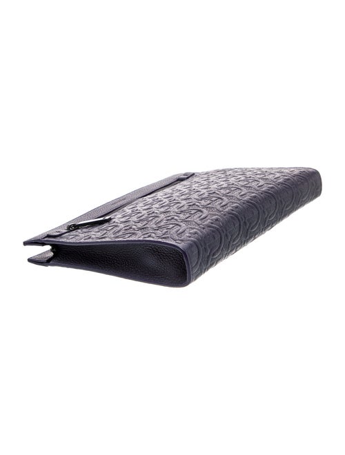 Ferragamo Embossed Leather Clutch