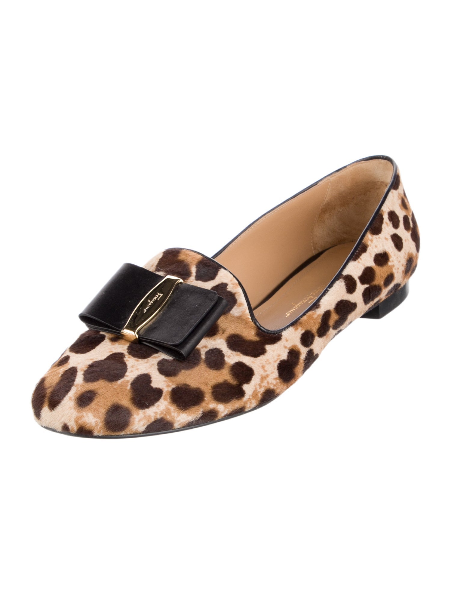 Ferragamo Ponyhair Animal Print Loafers