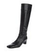 Ferragamo Gancini Logo Leather Riding Boots