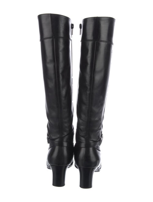 Ferragamo Gancini Logo Leather Riding Boots