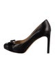 Ferragamo Vara Bow Accent Leather Pumps