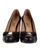 Ferragamo Vara Bow Accent Leather Pumps