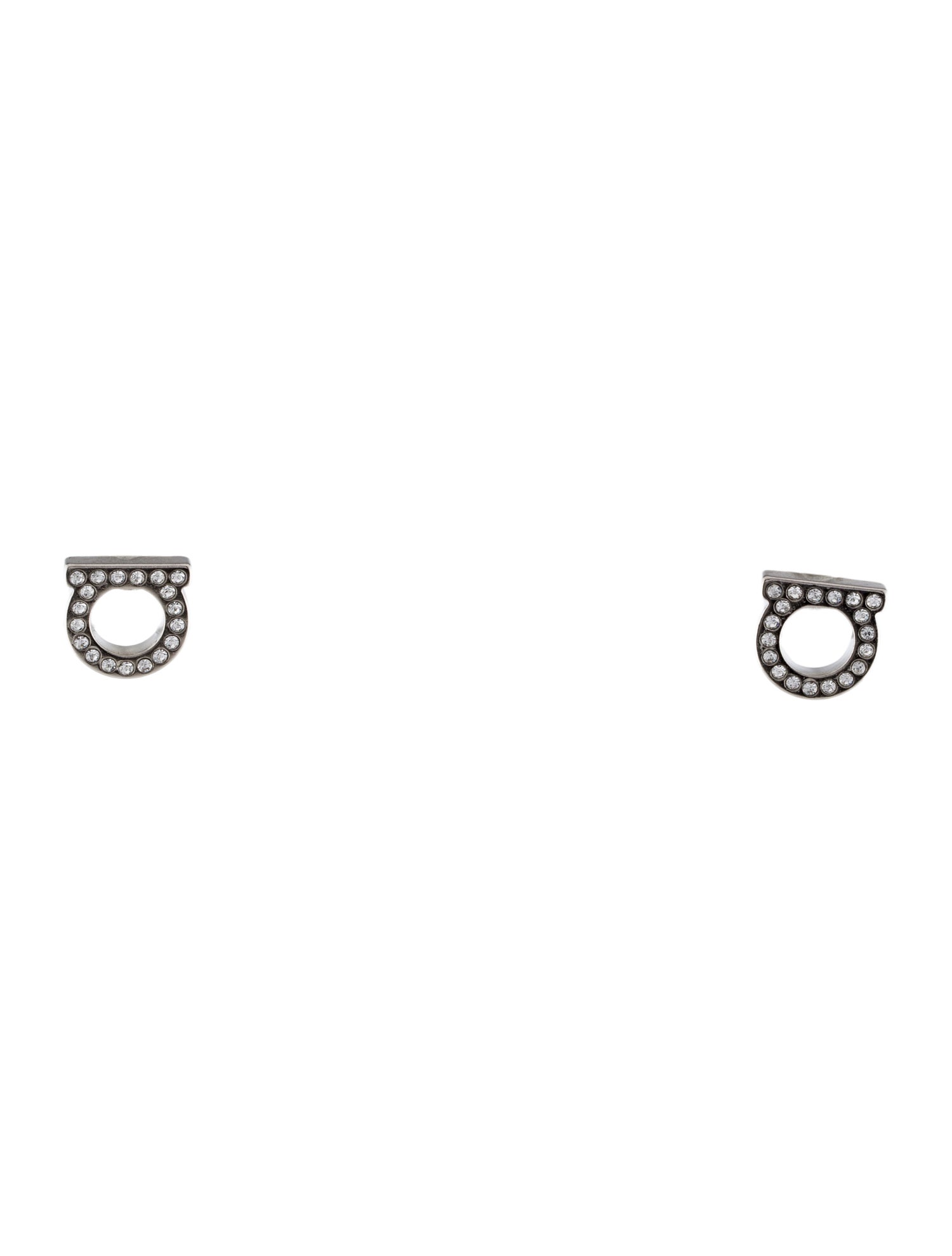 Ferragamo Crystal Gancini Stud Earrings
