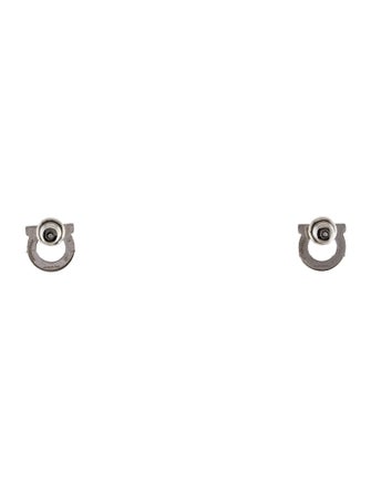 Ferragamo Crystal Gancini Stud Earrings