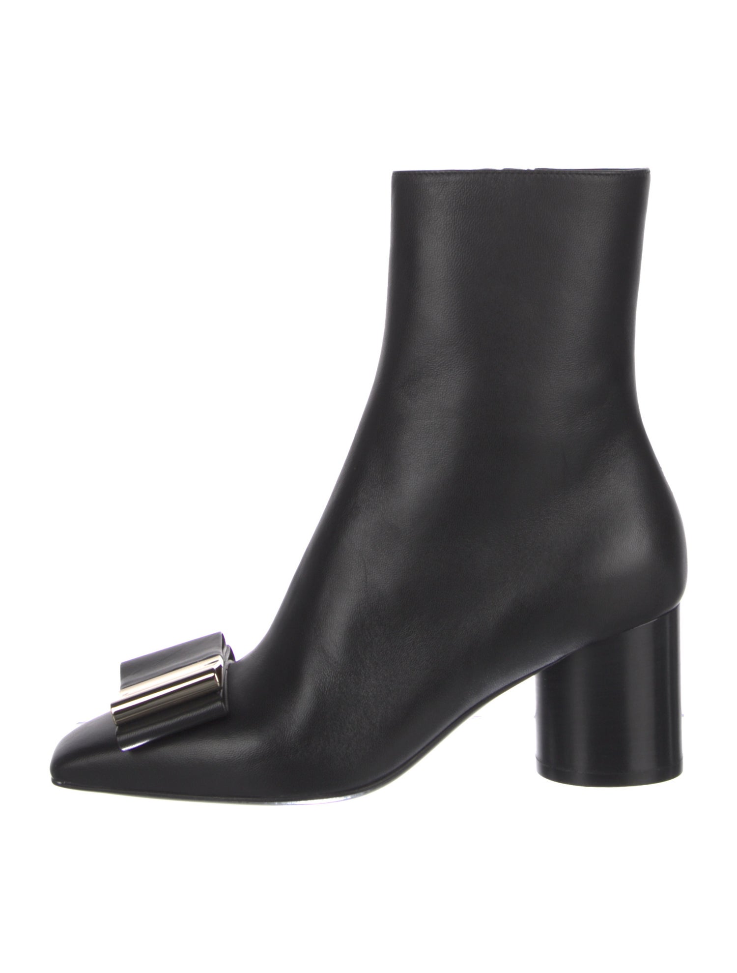 Ferragamo Leather Bow Accents Boots