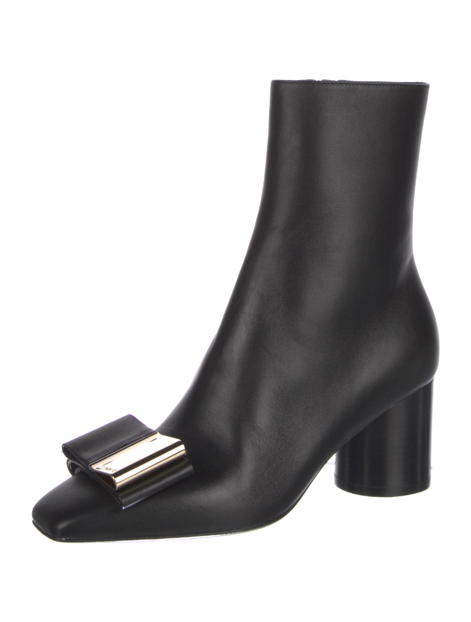 Ferragamo Leather Bow Accents Boots