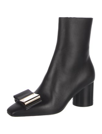 Ferragamo Leather Bow Accents Boots
