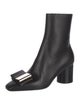 Ferragamo Leather Bow Accents Boots