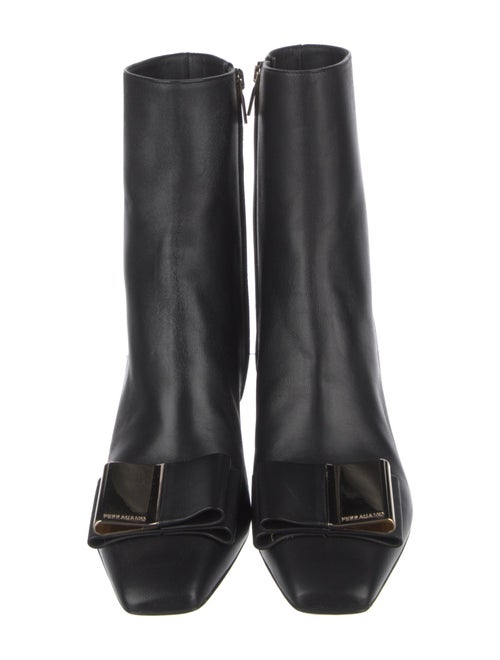 Ferragamo Leather Bow Accents Boots