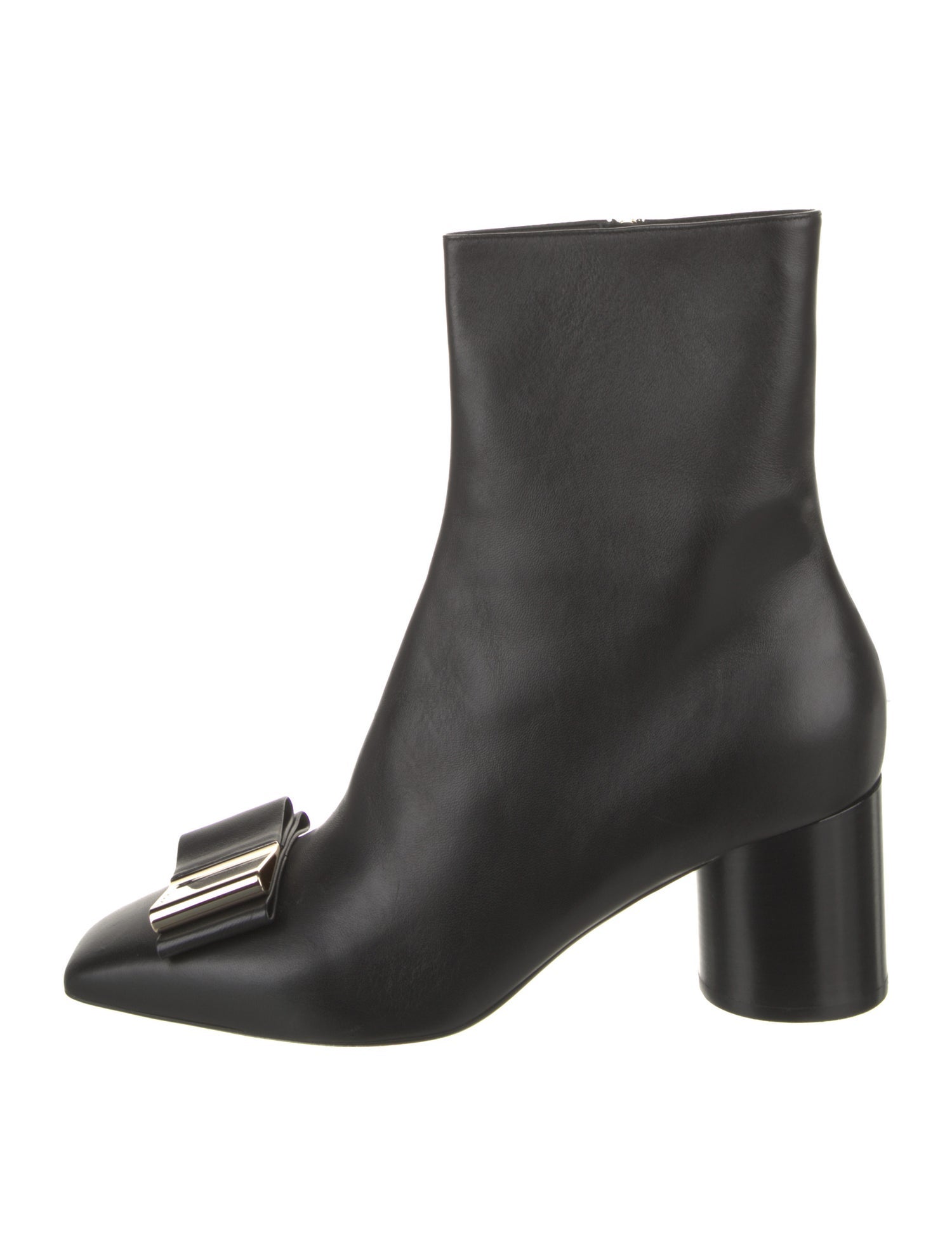 Ferragamo Leather Bow Accents Boots