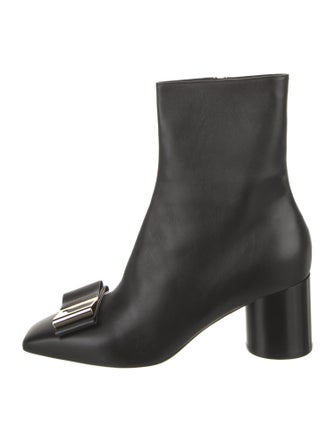 Ferragamo Leather Bow Accents Boots