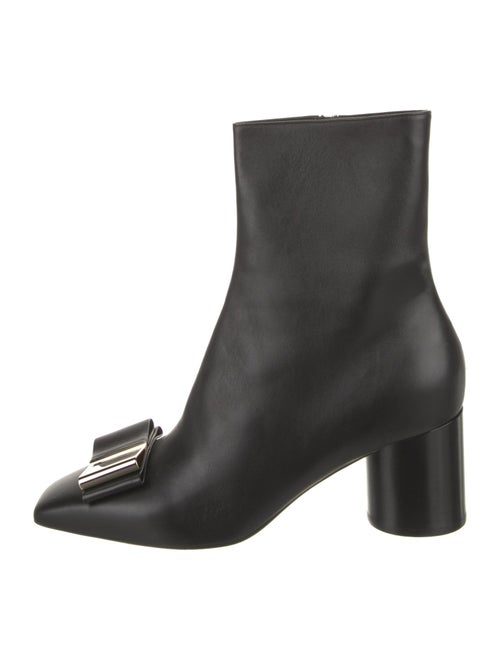 Ferragamo Leather Bow Accents Boots