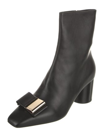 Ferragamo Leather Bow Accents Boots