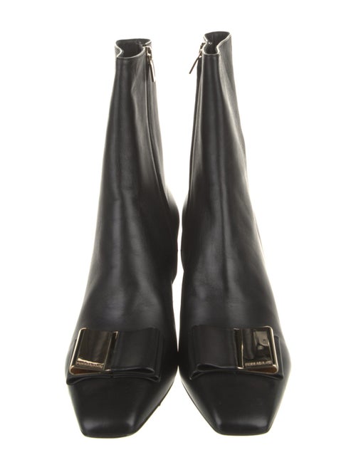 Ferragamo Leather Bow Accents Boots