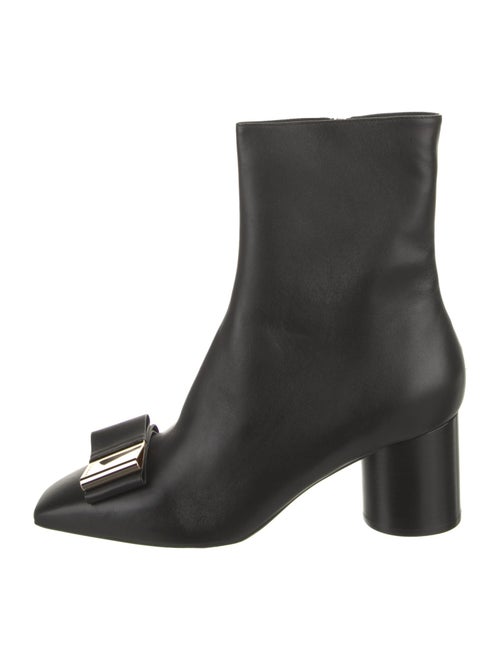 Ferragamo Leather Bow Accents Boots