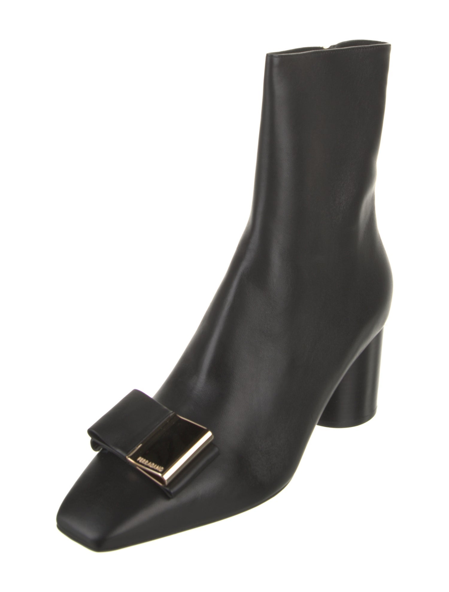 Ferragamo Leather Bow Accents Boots