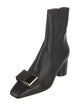 Ferragamo Leather Bow Accents Boots