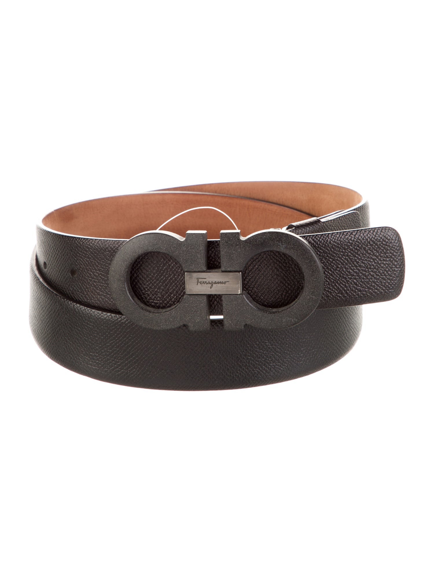 Ferragamo Gancini Logo Leather Belt