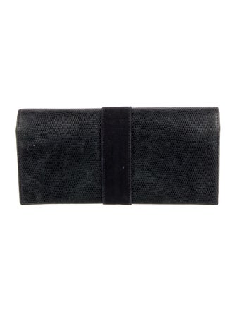 Ferragamo Leather Animal Print Continental Wallet