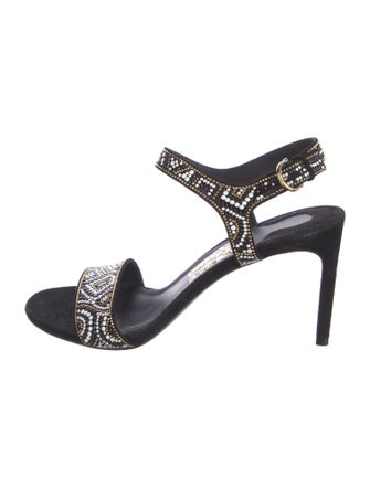 Ferragamo Suede Printed Sandals