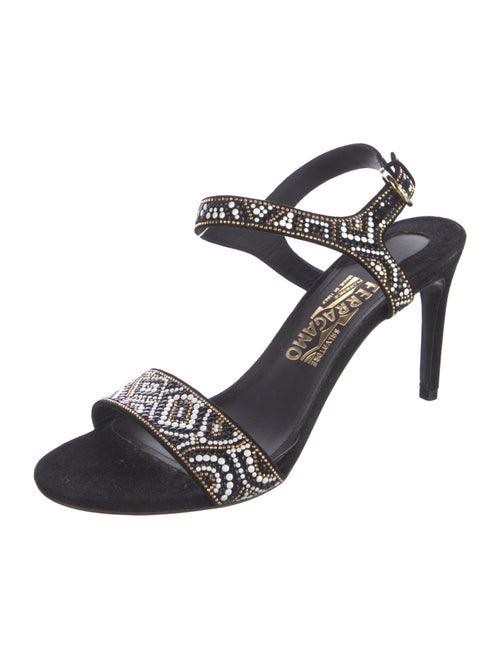 Ferragamo Suede Printed Sandals