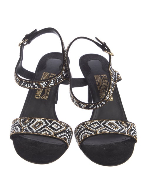 Ferragamo Suede Printed Sandals