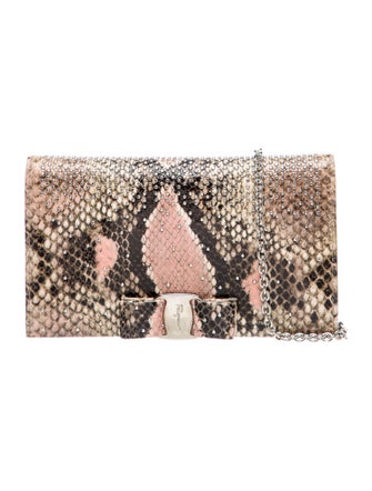 Ferragamo Embossed Leather Clutch
