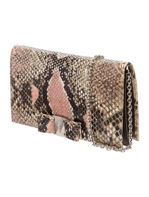 Ferragamo Embossed Leather Clutch