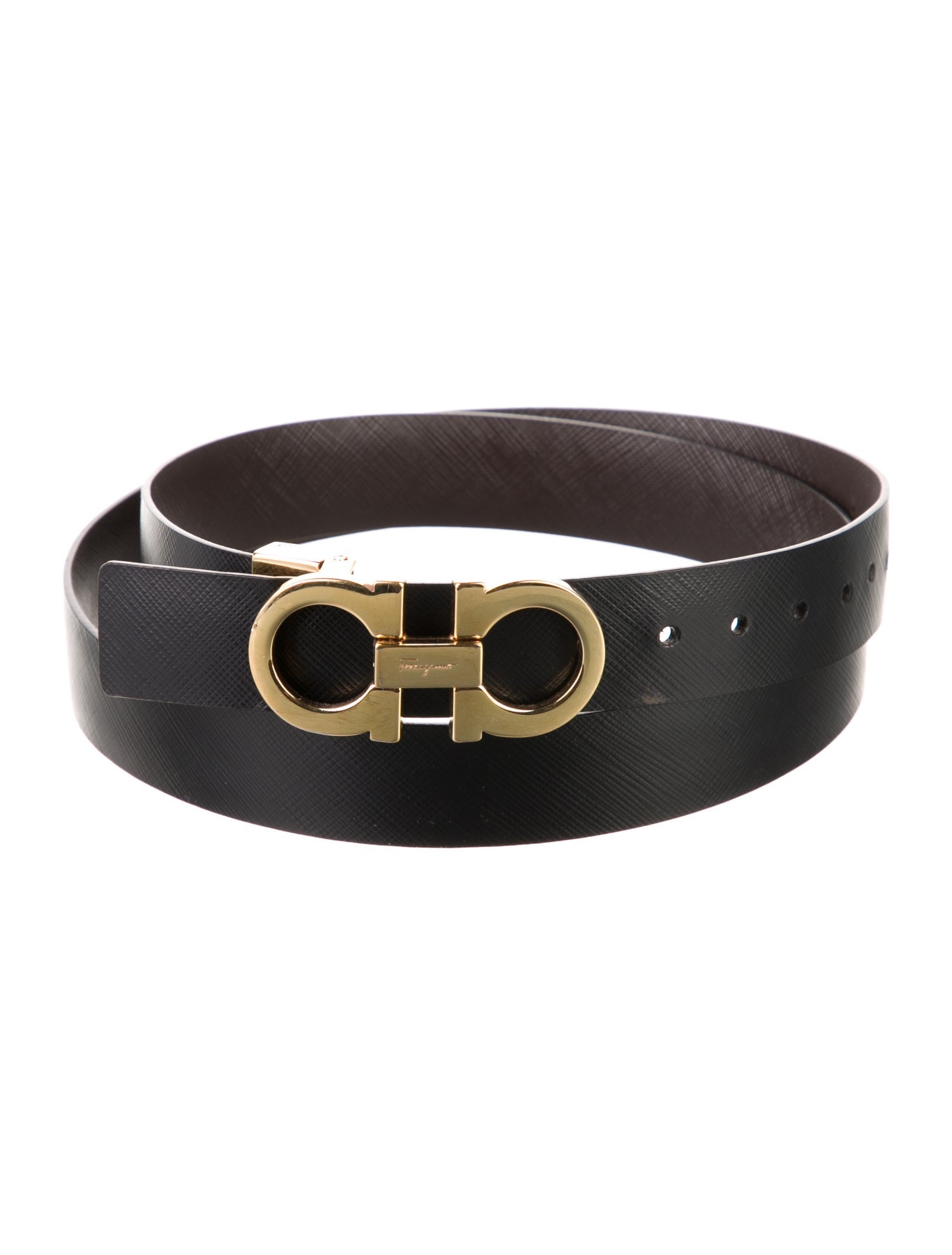 Ferragamo Gancini Logo Skinny Belt