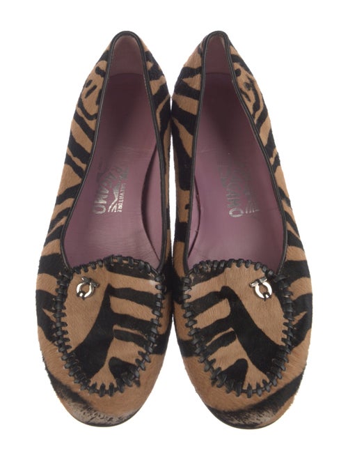 Salvatore Ferragamo Gancini Logo Ponyhair Flats