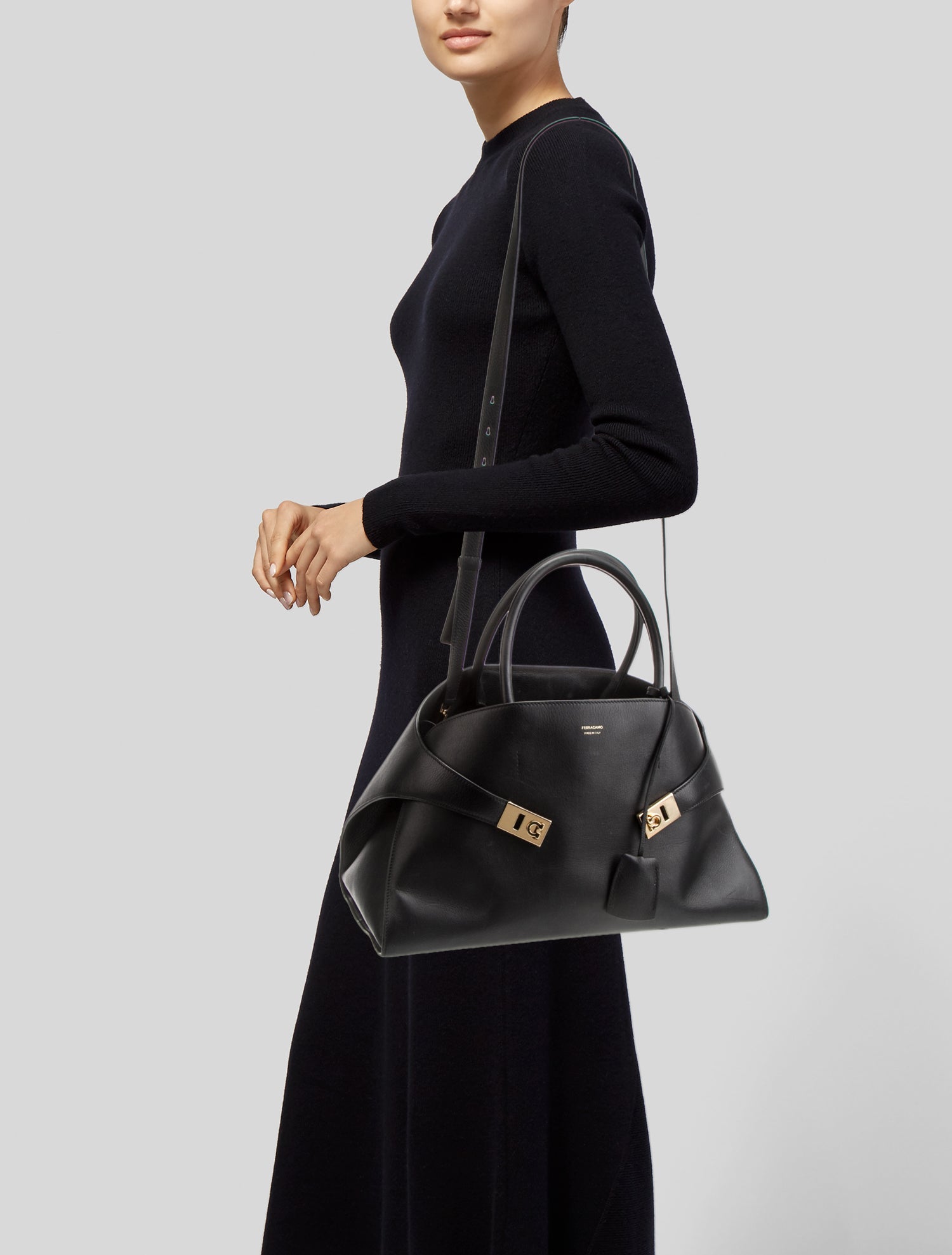 Ferragamo Leather Hug Large