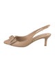 Ferragamo Vara Bow Accent Leather Slingback Pumps