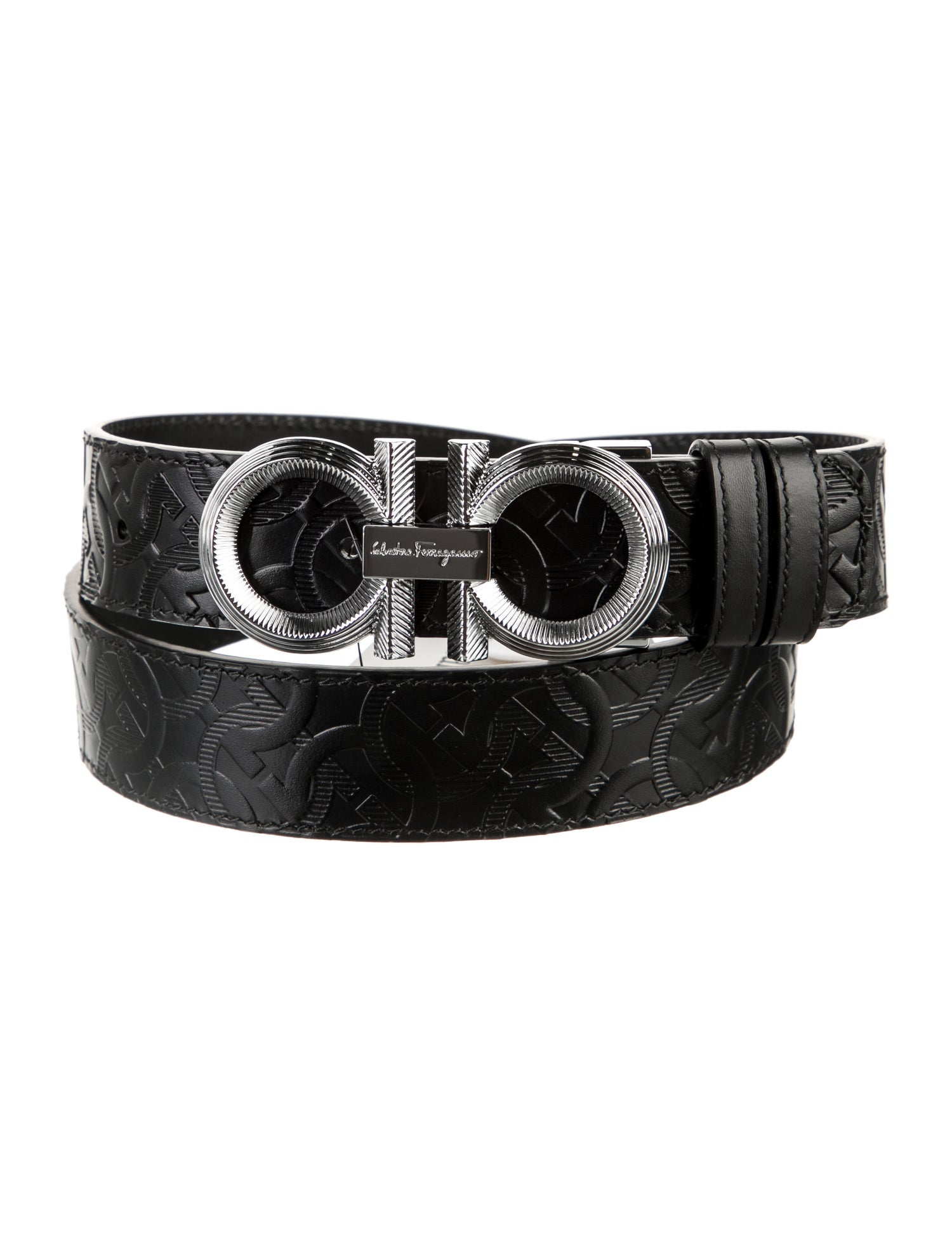 Ferragamo Embossed Leather Waist Belt w/ Tags