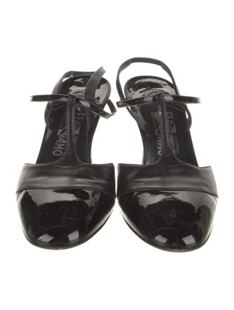 Ferragamo Patent Leather T-Strap Pumps