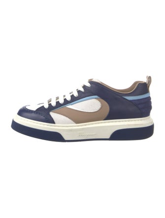 Ferragamo Leather Colorblock Pattern Sneakers
