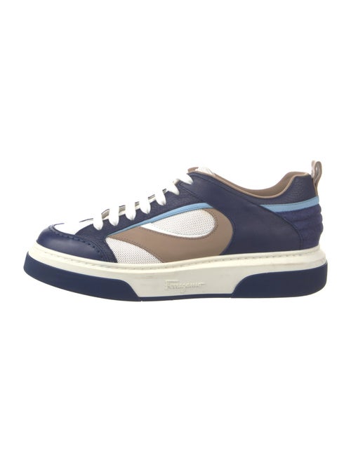 Ferragamo Leather Colorblock Pattern Sneakers