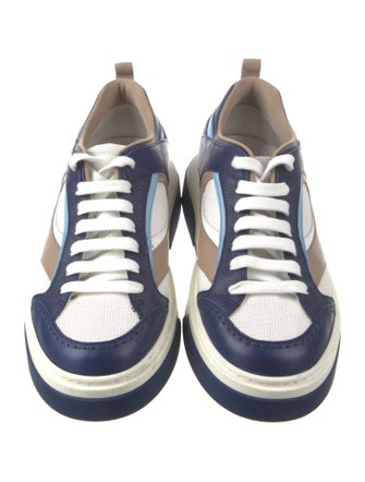 Ferragamo Leather Colorblock Pattern Sneakers