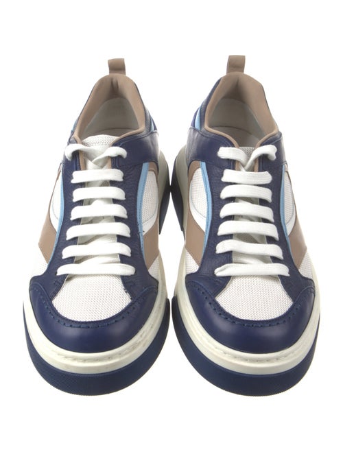 Ferragamo Leather Colorblock Pattern Sneakers