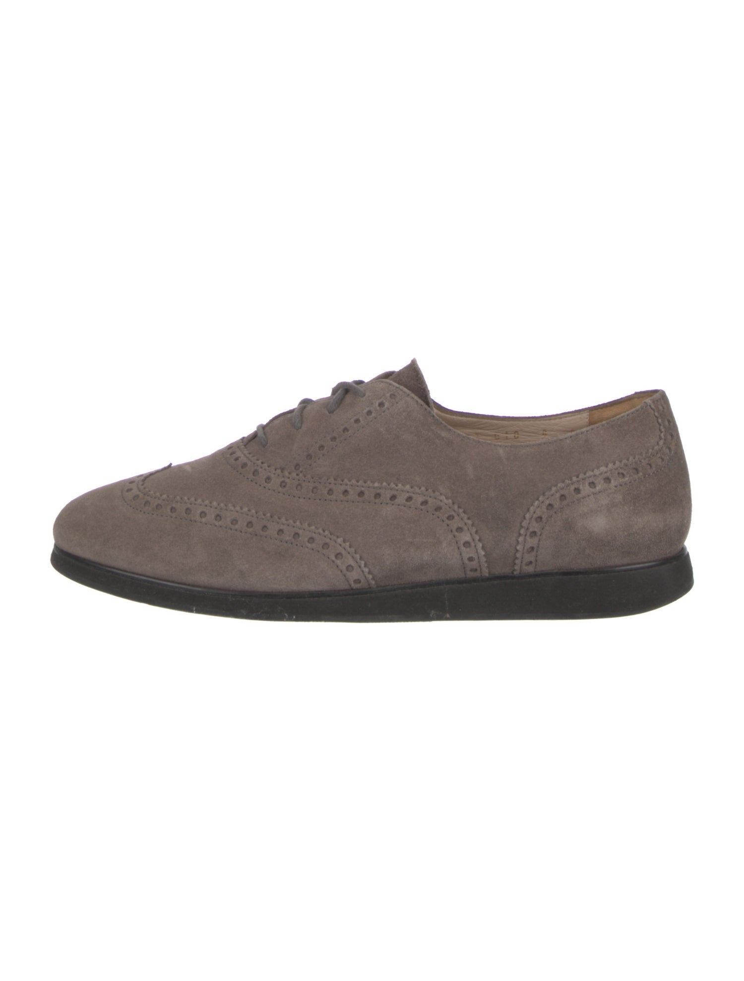 Ferragamo Suede Leather Trim Embellishment Oxfords