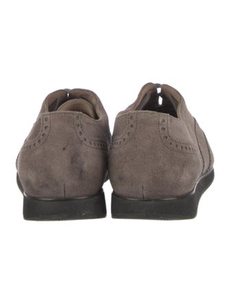 Ferragamo Suede Leather Trim Embellishment Oxfords