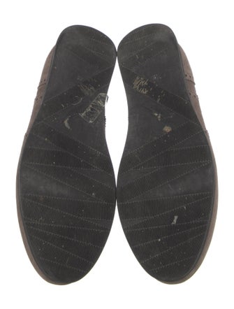 Ferragamo Suede Leather Trim Embellishment Oxfords